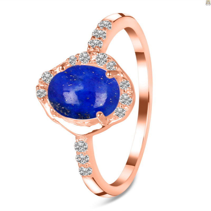 Lapis & White Topaz Ring LLP-RR-359.