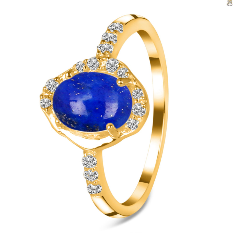 Lapis & White Topaz Ring LLP-RR-359.