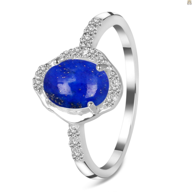 Lapis & White Topaz Ring