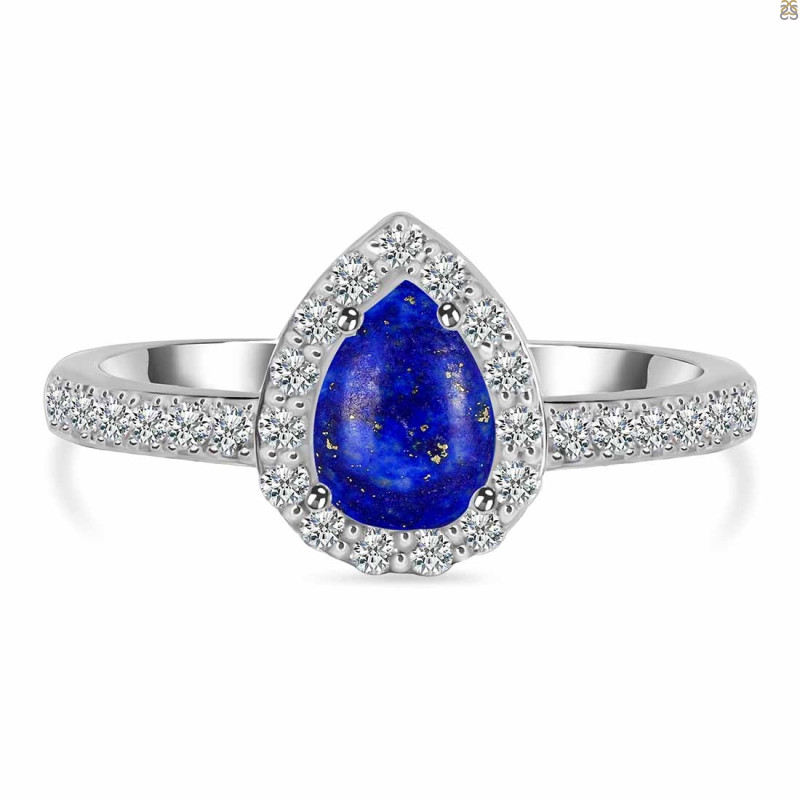 Lapis & White Topaz Ring LLP-RR-40.