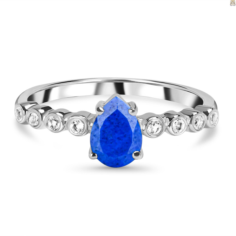 Lapis & White Topaz Ring LLP-RR-419D.