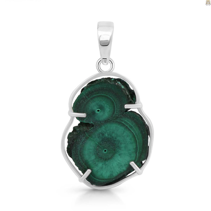 Malachite Slice Pendant-SP MLC-1-122