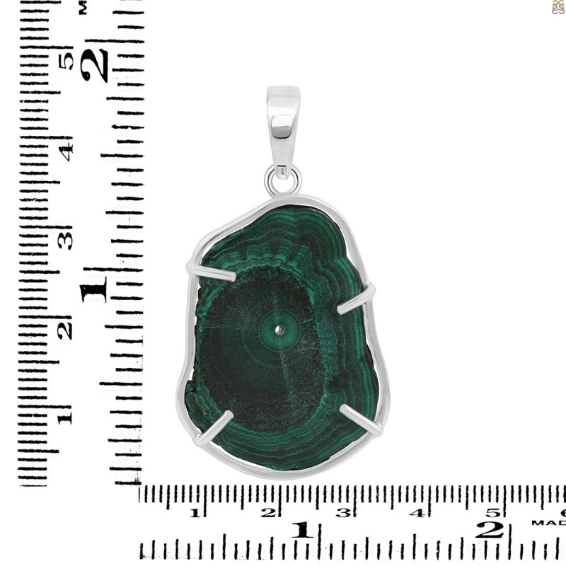 Malachite Slice Pendant-SP MLC-1-125
