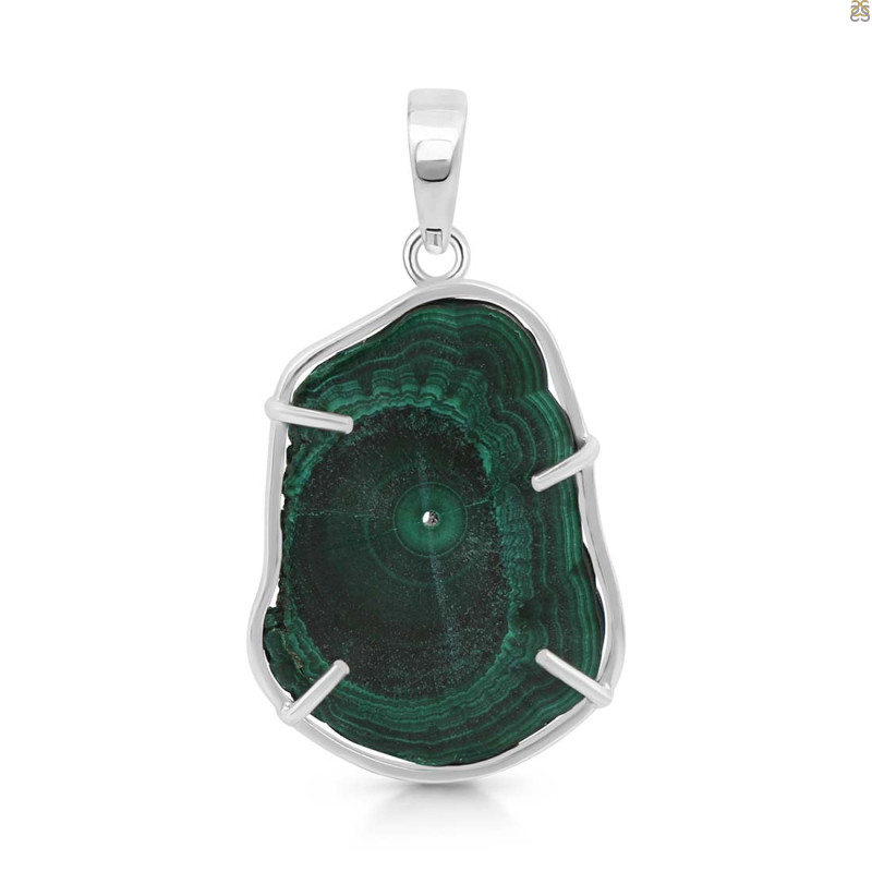 Malachite Slice Pendant-SP MLC-1-125
