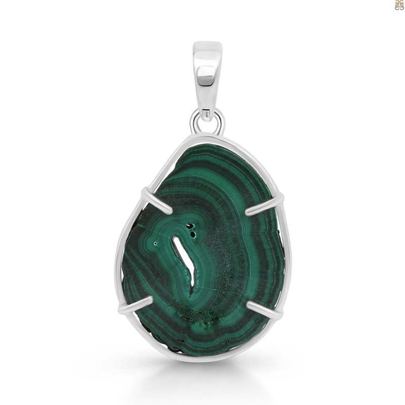 Malachite Slice Pendant-SP MLC-1-130