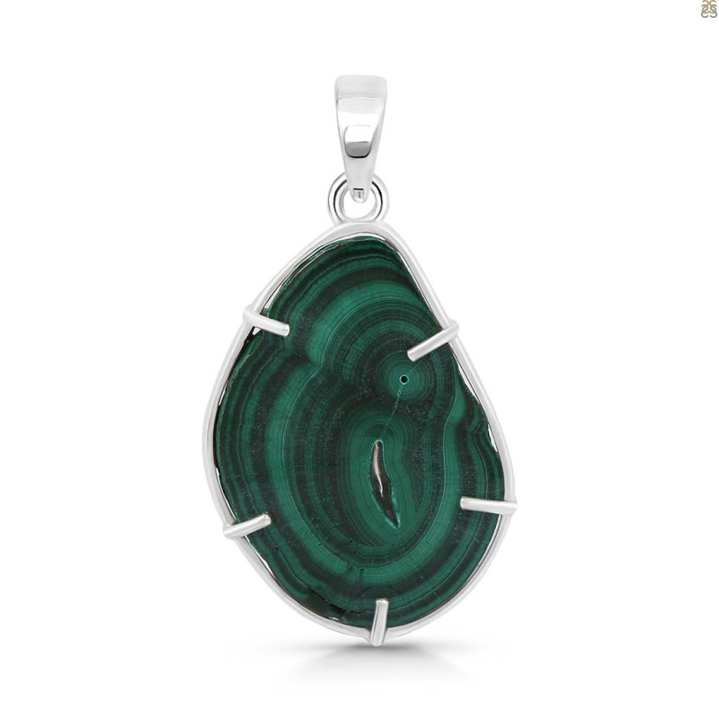 Malachite Slice Pendant-SP MLC-1-60