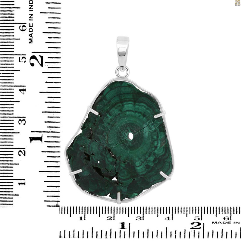 Malachite Slice Pendant-SP MLC-1-70