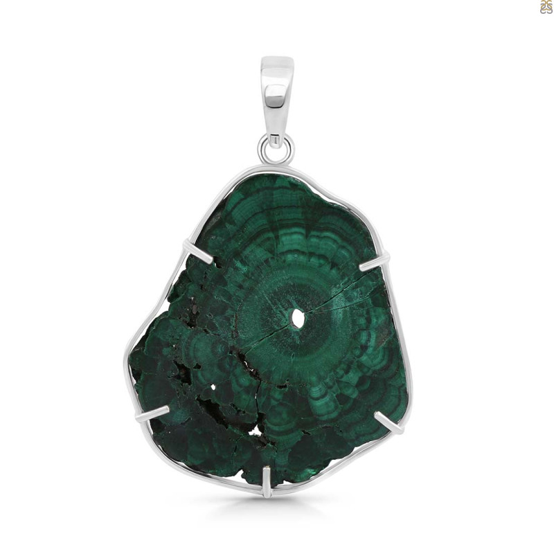 Malachite Slice Pendant-SP MLC-1-70