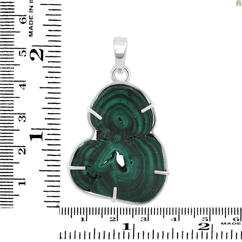 Malachite Slice Pendant-SP MLC-1-76