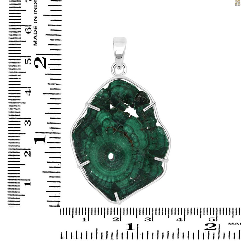 Malachite Slice Pendant-SP MLC-1-84