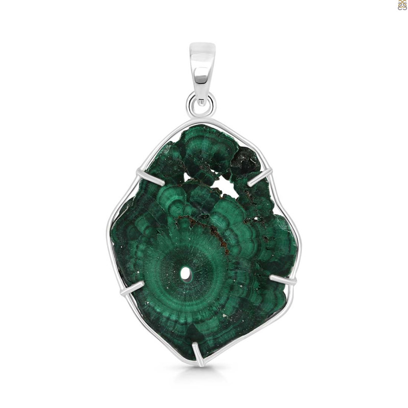Malachite Slice Pendant-SP MLC-1-84
