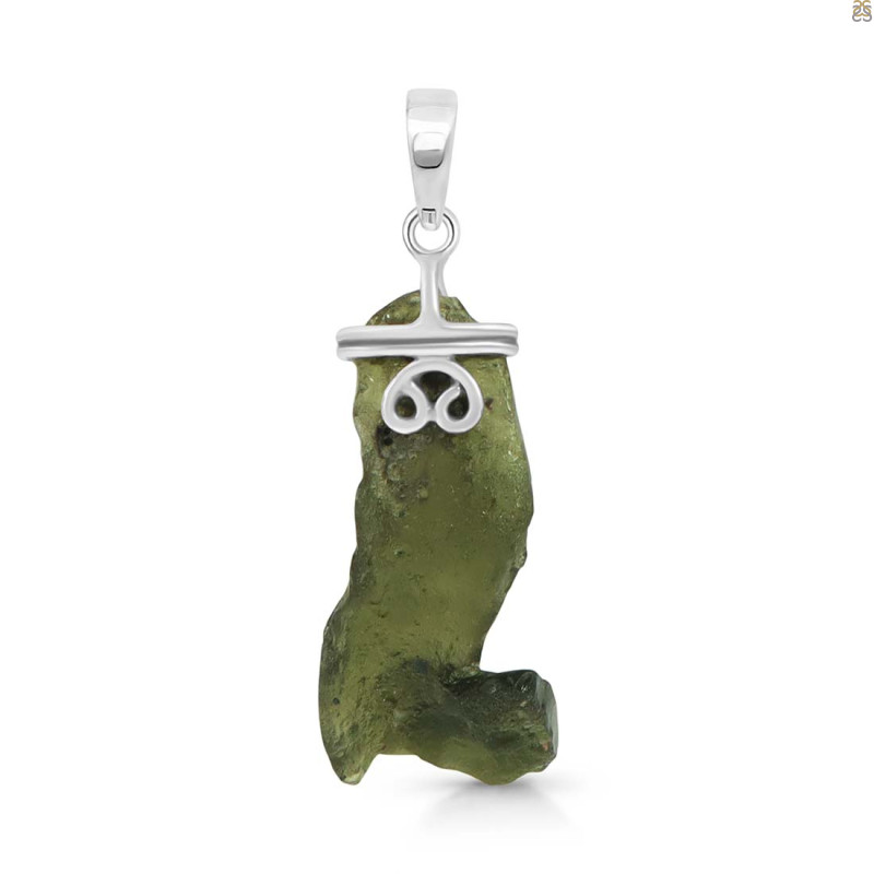 Moldavite Rough Pendant-SP MLD-1-3389