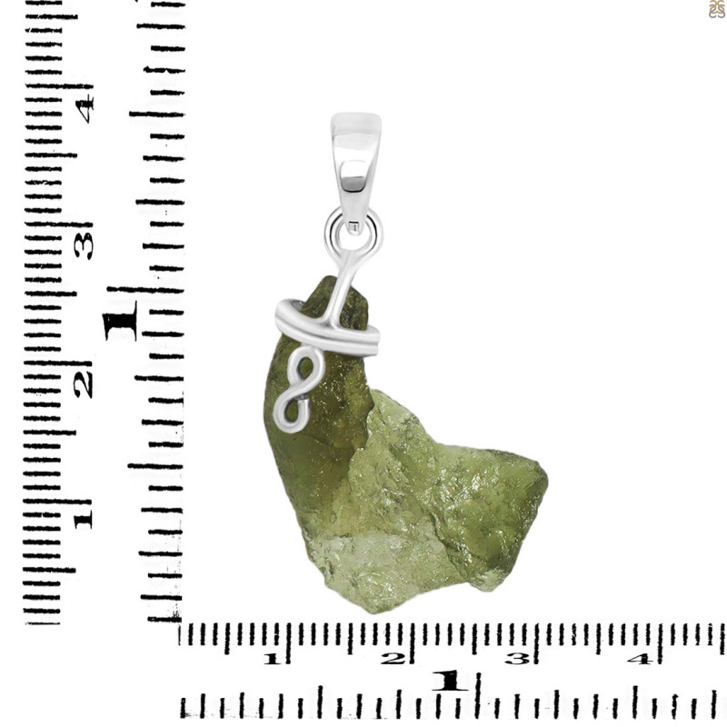 Moldavite Rough Pendant-SP MLD-1-3404