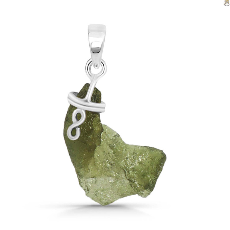 Moldavite Rough Pendant-SP MLD-1-3404