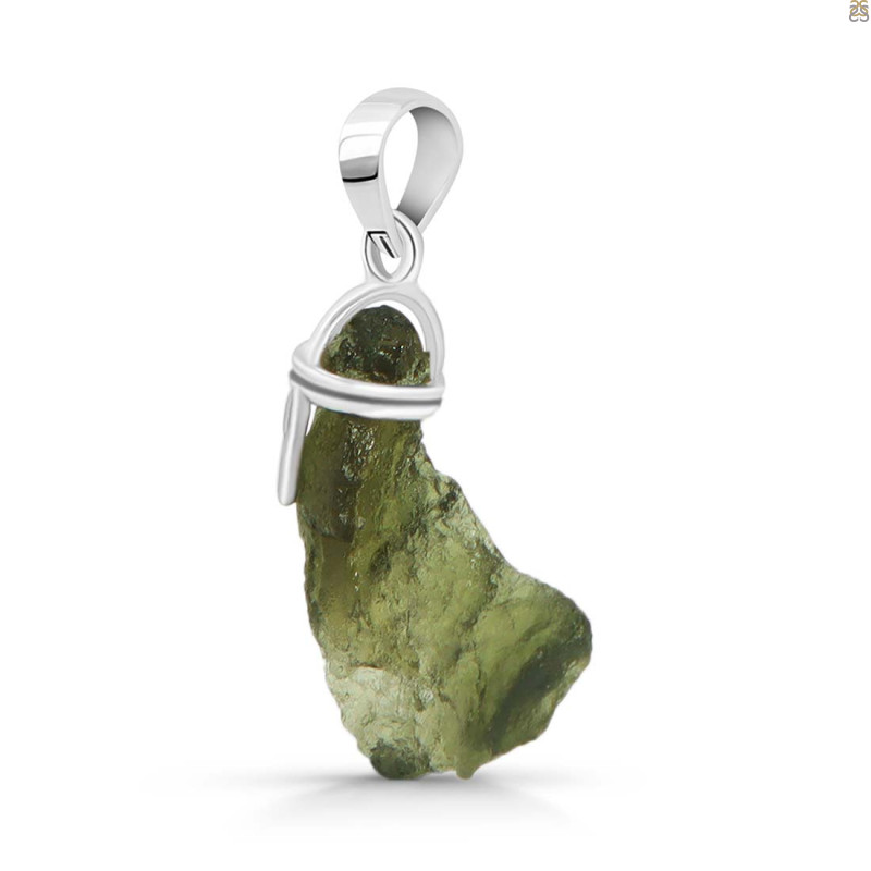 Moldavite Rough Pendant-SP MLD-1-3404