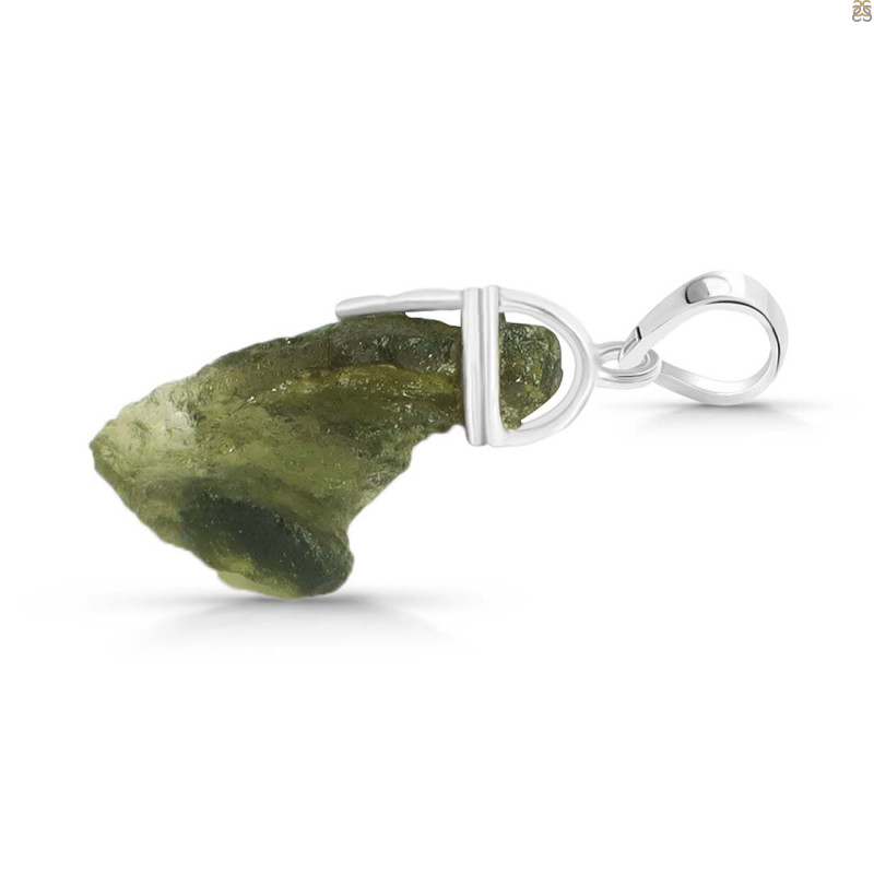 Moldavite Rough Pendant-SP MLD-1-3404