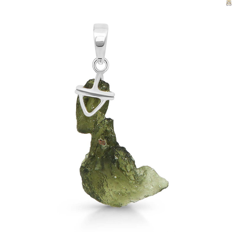 Moldavite Rough Pendant-SP MLD-1-3442