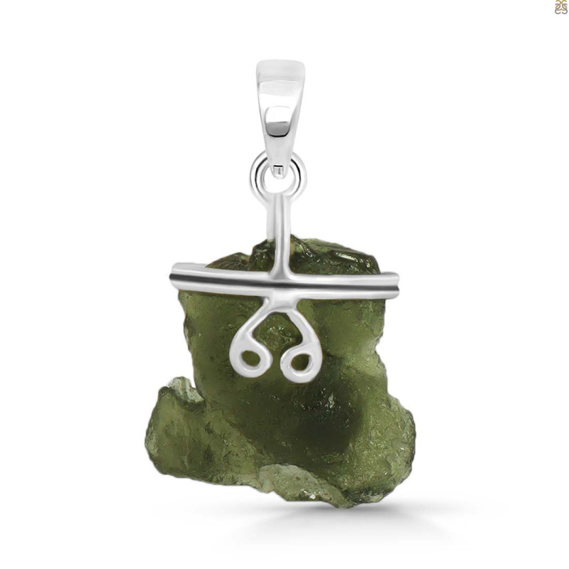 Moldavite Rough Pendant-SP MLD-1-3443