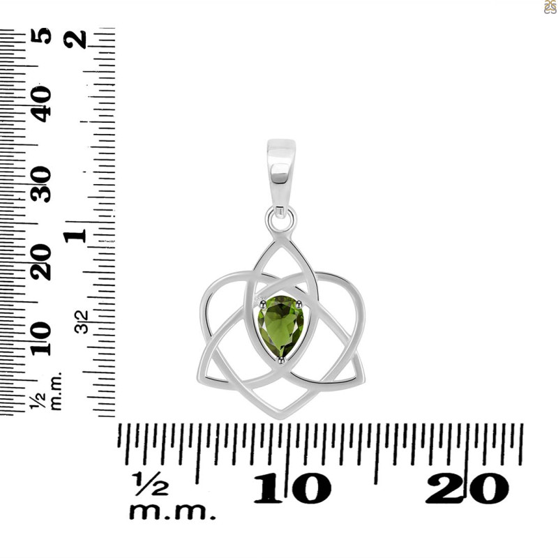 Moldavite Triquetra Heart Knot Pendant MLD-RDEP-880.