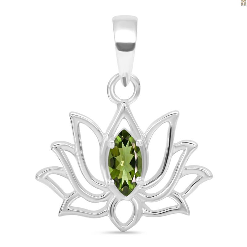 Moldavite Lotus Pendant MLD-RDN-166.
