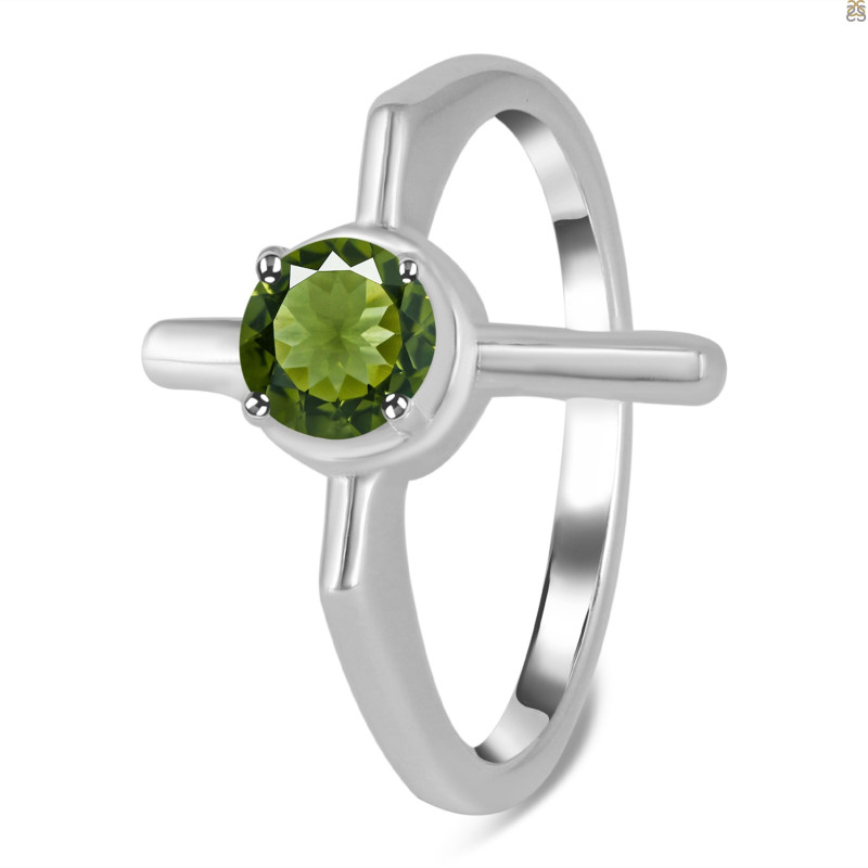 Moldavite Holy Cross Ring