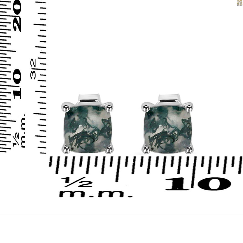 Moss Agate Stud Earring MOA-RDE-1195