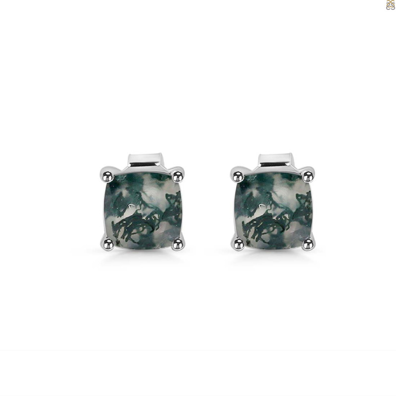 Moss Agate Stud Earring MOA-RDE-1195