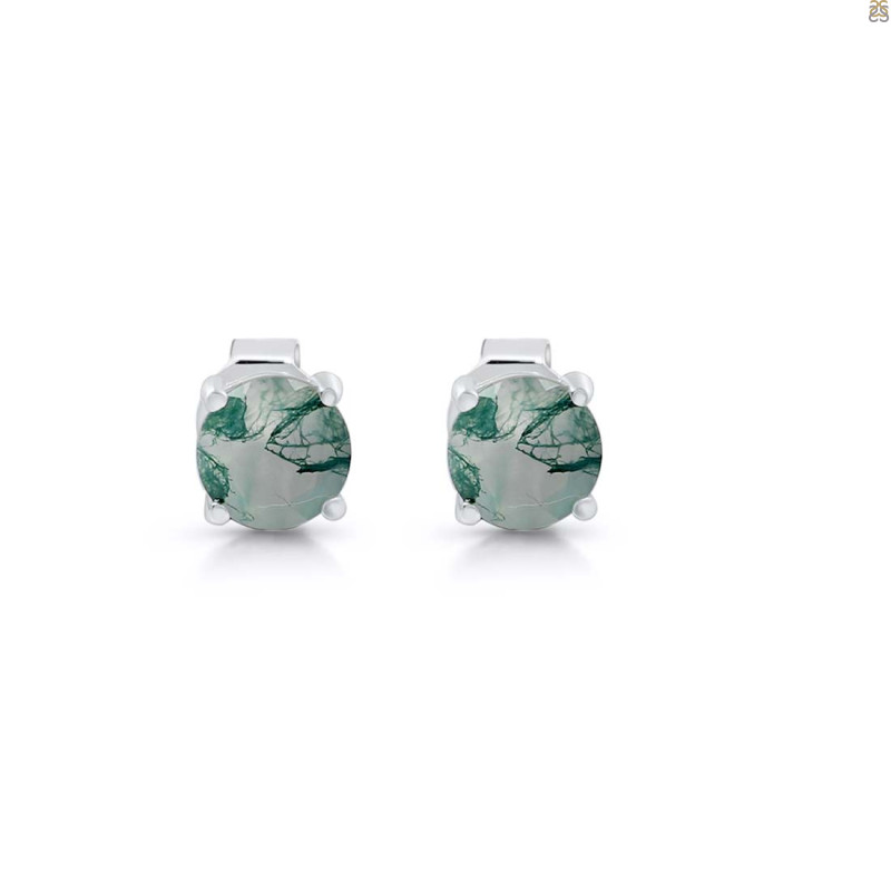Moss Agate Stud Earring MOA-RDE-1435
