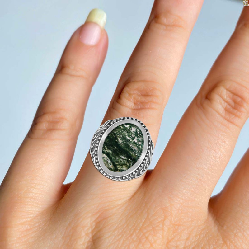Moss Agate Ring MOA-RDR-3271.