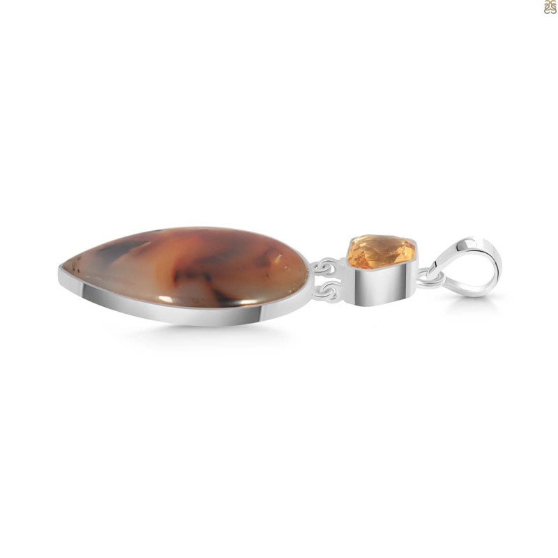 Montana Agate/Citrine Pendant-2SP MTA-1-167