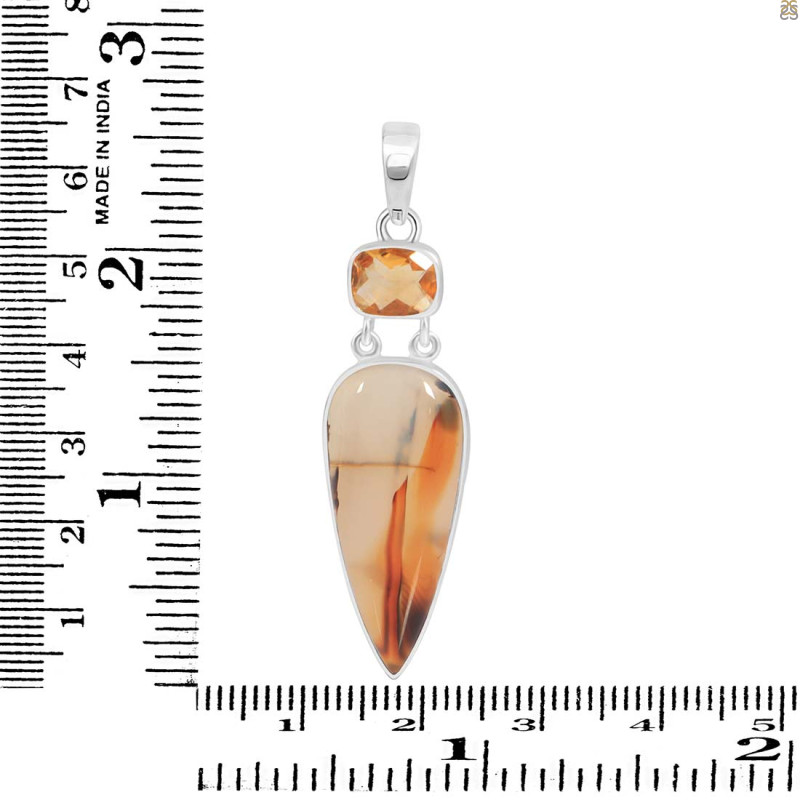Montana Agate/Citrine Pendant-2SP MTA-1-168