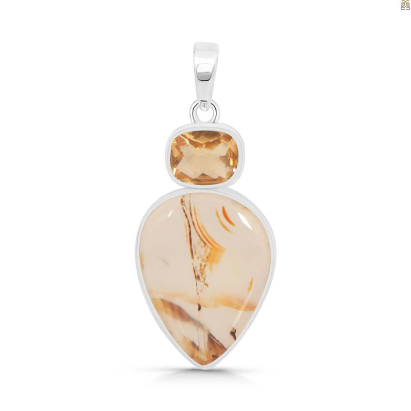 Montana Agate/Citrine Pendant-2SP MTA-1-169