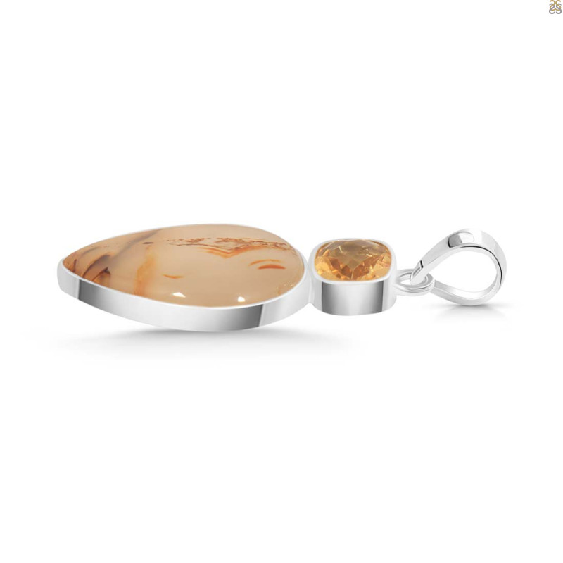 Montana Agate/Citrine Pendant-2SP MTA-1-169