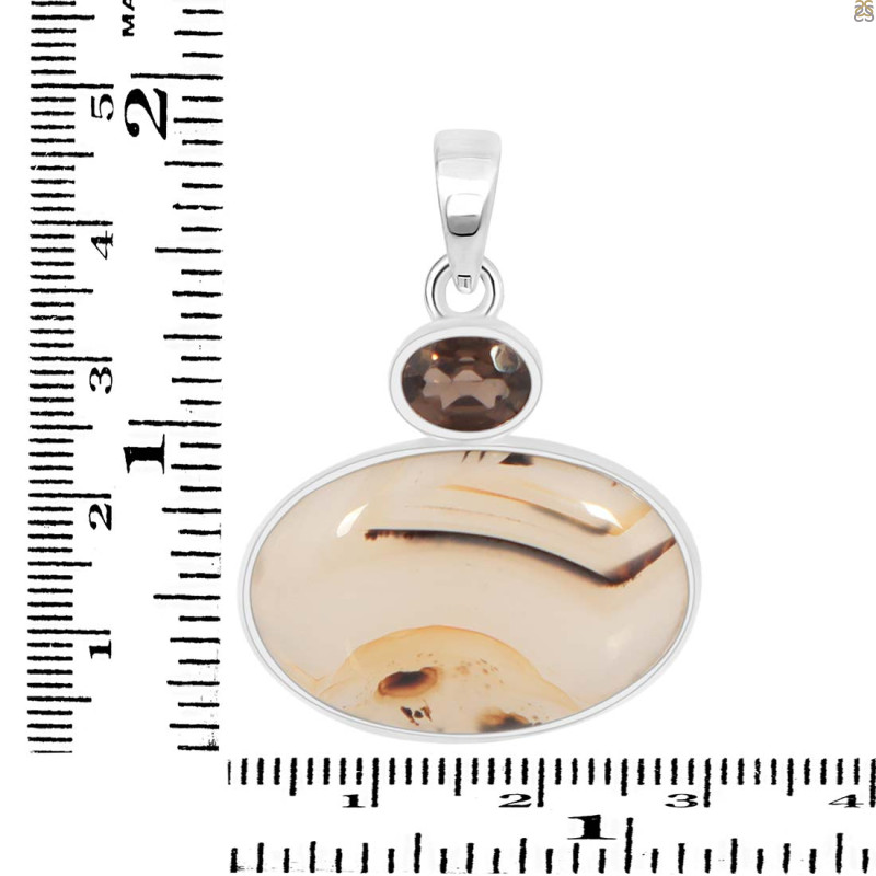 Montana Agate/Smoky Pendant-2SP MTA-1-170