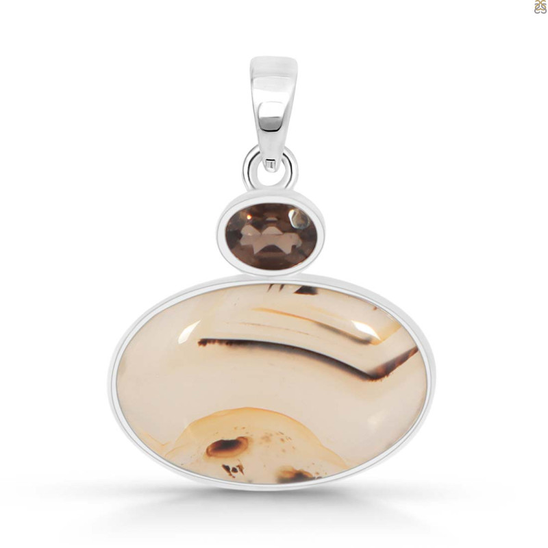 Montana Agate/Smoky Pendant-2SP MTA-1-170