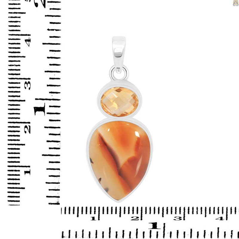 Montana Agate/Citrine Pendant-2SP MTA-1-172
