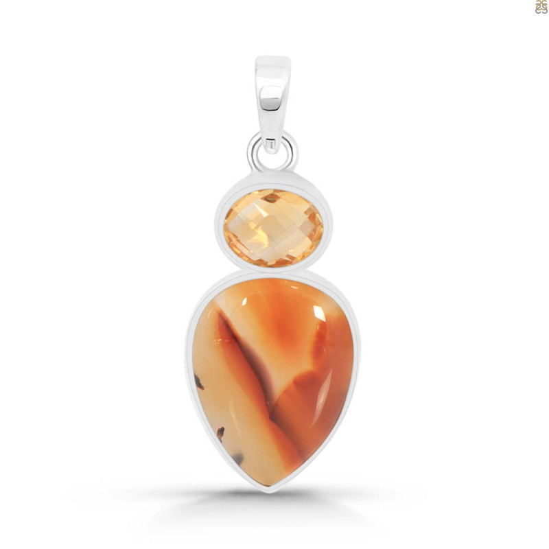 Montana Agate/Citrine Pendant-2SP MTA-1-172