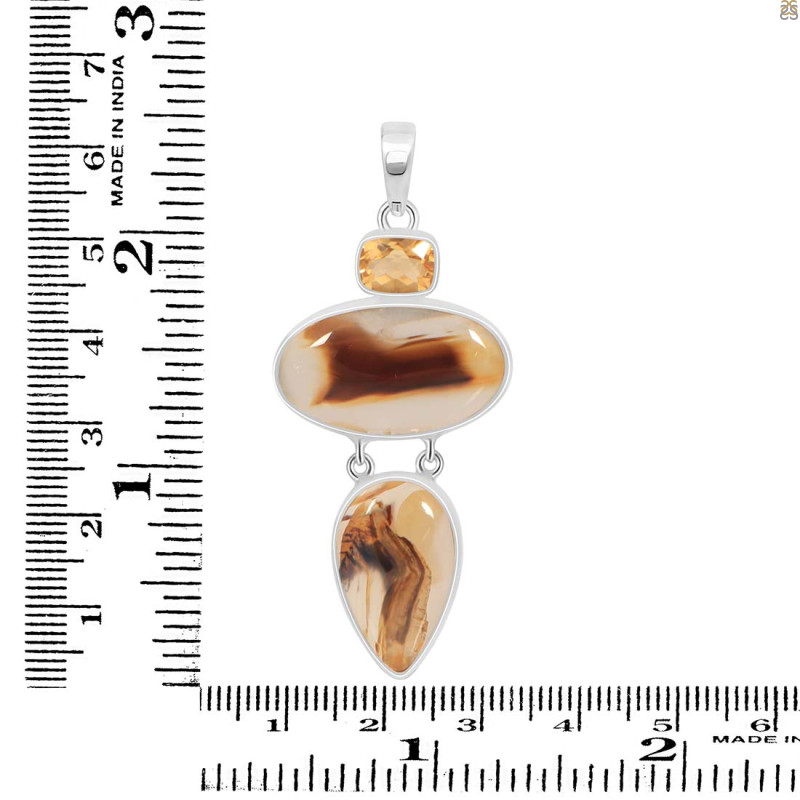 Montana Agate/Citrine Pendant-2SP MTA-1-176