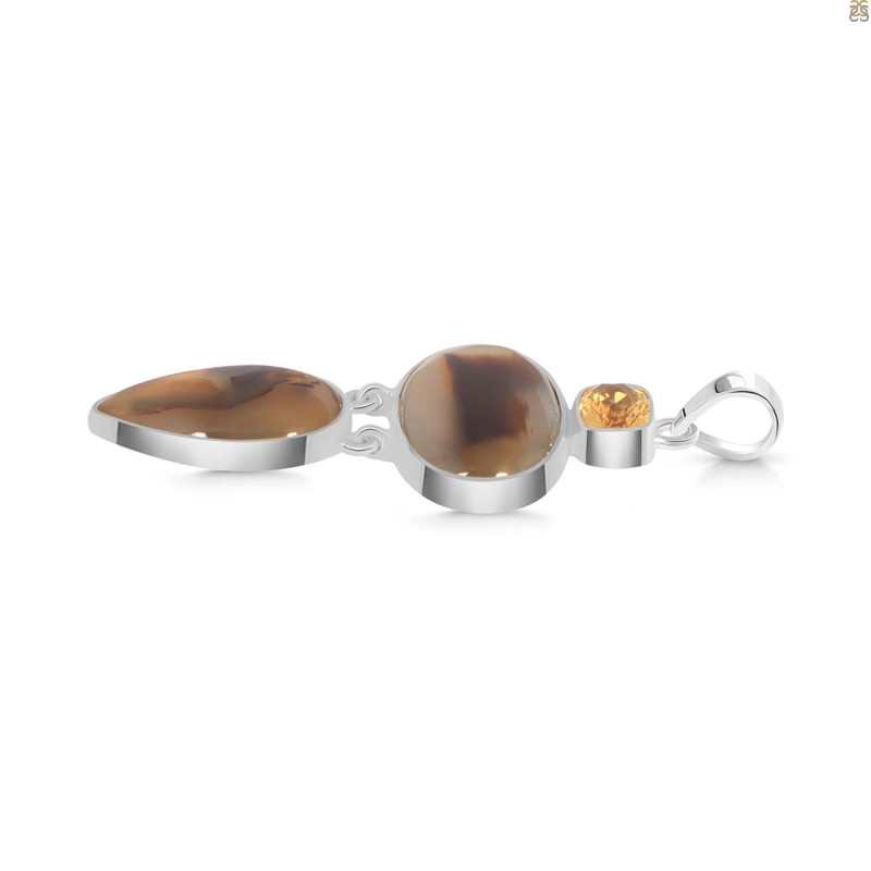 Montana Agate/Citrine Pendant-2SP MTA-1-176