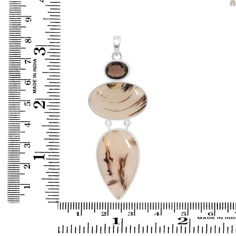 Montana Agate/Smoky Pendant-2SP MTA-1-177