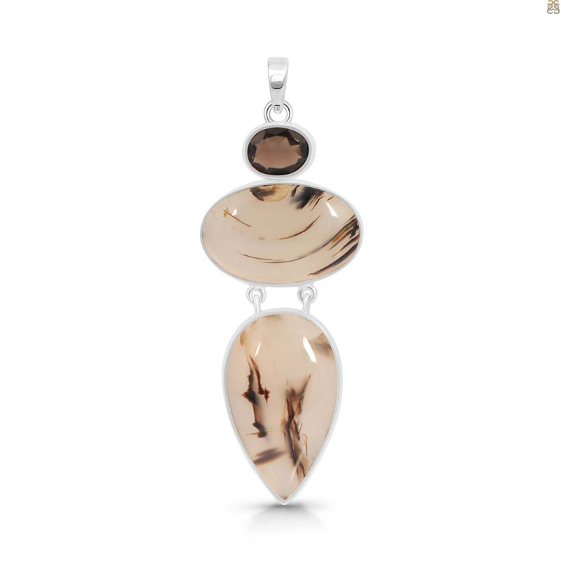 Montana Agate/Smoky Pendant-2SP MTA-1-177