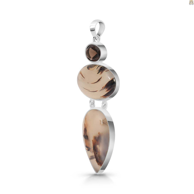 Montana Agate/Smoky Pendant-2SP