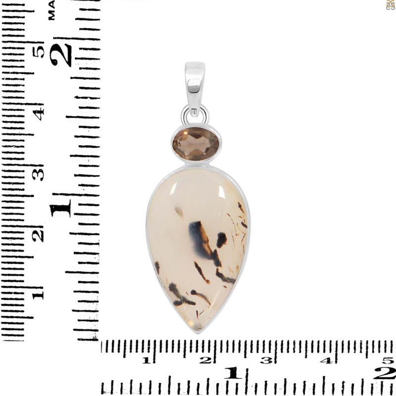 Montana Agate/Smoky Pendant-2SP MTA-1-178