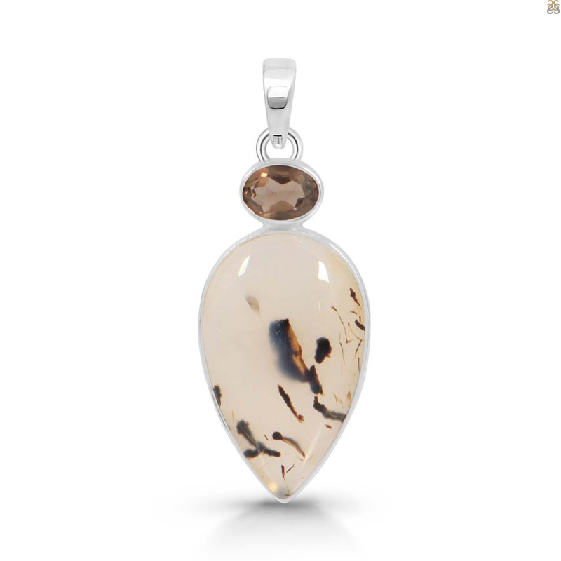 Montana Agate/Smoky Pendant-2SP MTA-1-178