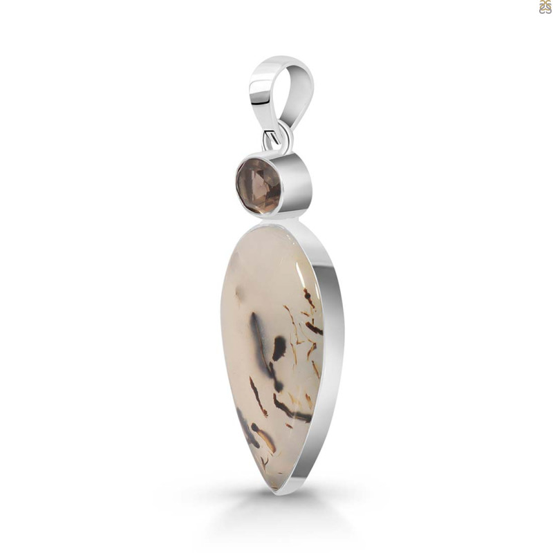 Montana Agate/Smoky Pendant-2SP