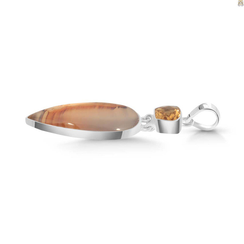 Montana Agate/Citrine Pendant-2SP MTA-1-179