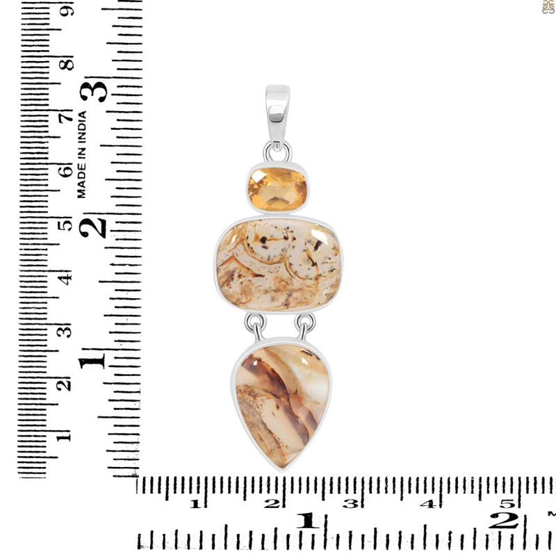 Montana Agate/Citrine Pendant-2SP MTA-1-181