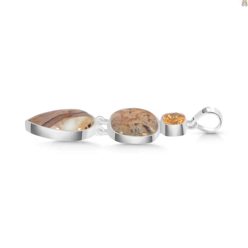 Montana Agate/Citrine Pendant-2SP MTA-1-181