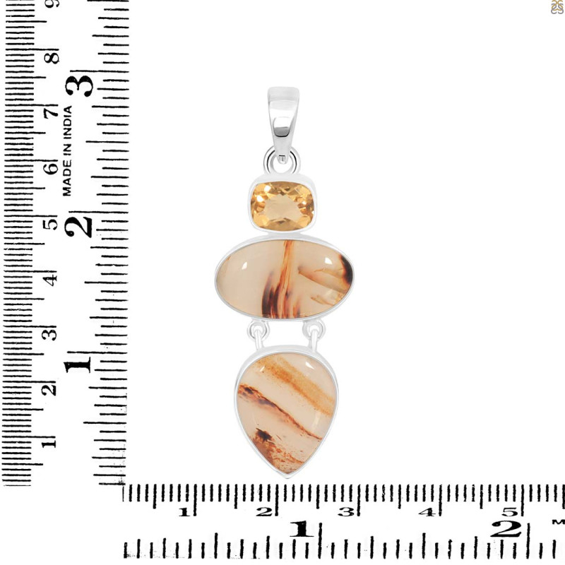 Montana Agate/Citrine Pendant-2SP MTA-1-182