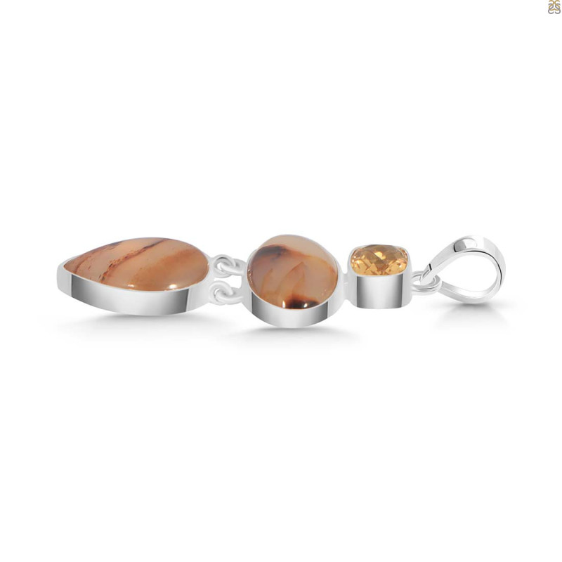Montana Agate/Citrine Pendant-2SP MTA-1-182